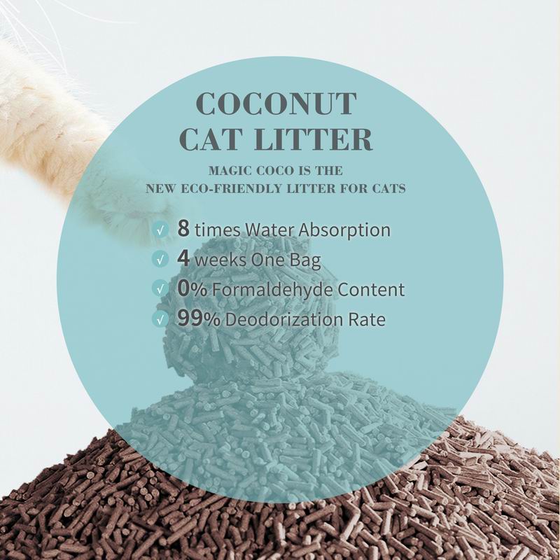 Clumping coconut cat litter